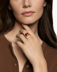 DY Mercer® Color Stone Ring in 18K Yellow Gold with Rhodolite Garnet, 10mm