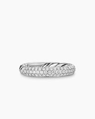 DY Mercer® Pavé Band Ring in Sterling Silver with Diamonds, 3.7mm