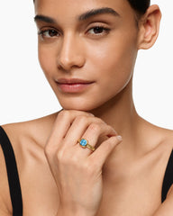 DY Mercer® Color Stone Ring in 18K Yellow Gold with Sky Blue Topaz, 7mm
