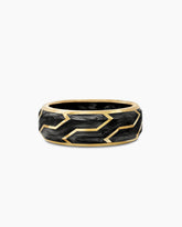 Forged Carbon Band Ring in 18K Yellow Gold, 8.5mm