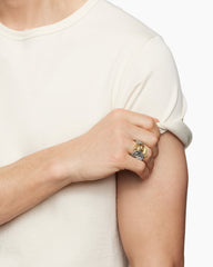 Shipwreck Coin Signet Ring in Sterling Silver with 18K Yellow Gold, 24mm