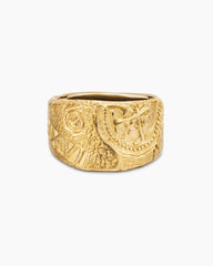 Shipwreck Cigar Band Ring in 18K Yellow Gold, 15mm