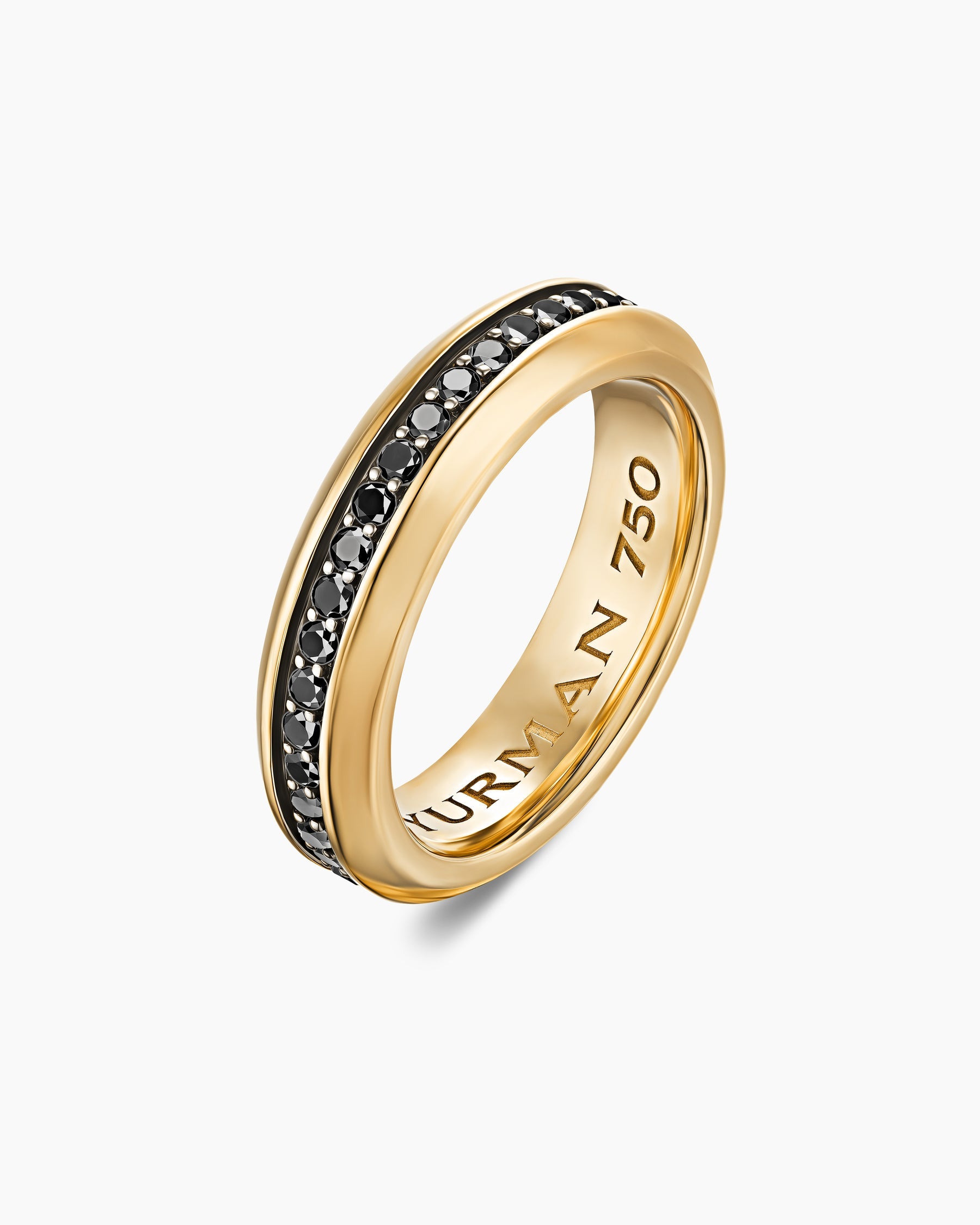 Streamline® Band Ring in 18K Yellow Gold with Black Diamonds, 6mm