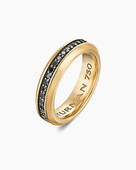Streamline® Band Ring in 18K Yellow Gold with Black Diamonds, 6mm