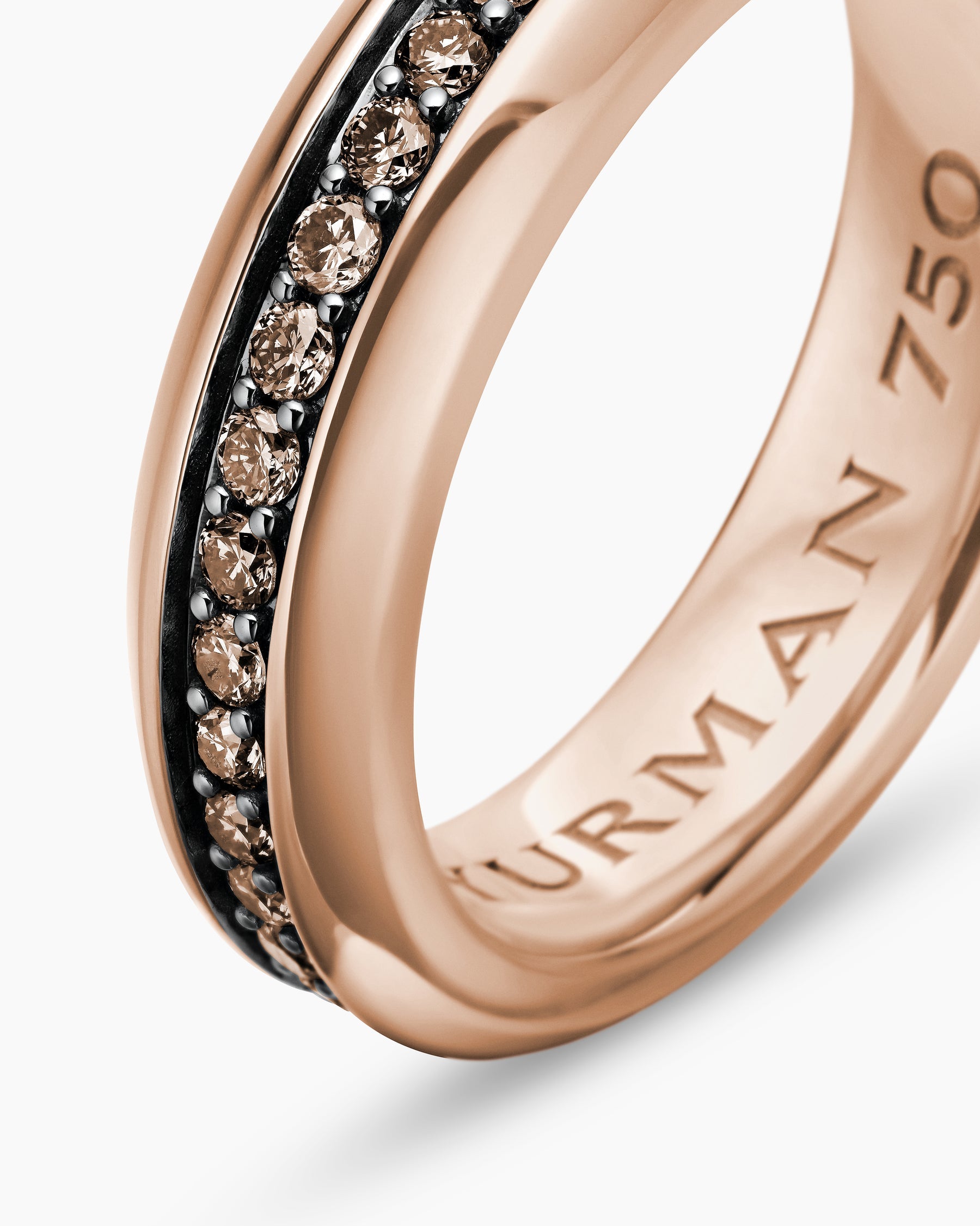 Streamline® Band Ring in 18K Rose Gold with Cognac Diamonds, 6mm