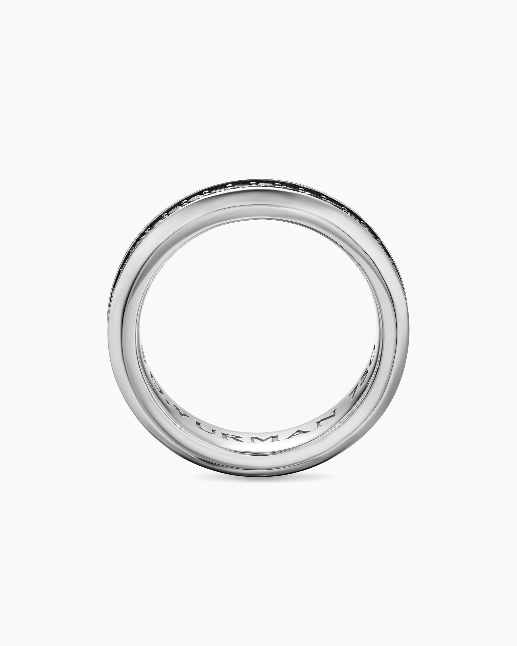 Streamline® Band Ring in 18K White Gold with Black Diamonds, 6mm