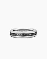 Streamline® Band Ring in 18K White Gold with Black Diamonds, 6mm
