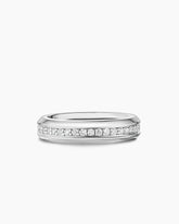 Streamline® Band Ring in 18K White Gold with Diamonds, 6mm