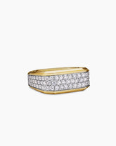 Streamline® Signet Ring in 18K Yellow Gold with Diamonds, 10mm