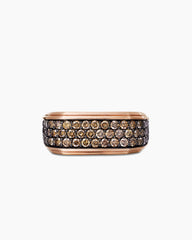 Streamline® Signet Ring in 18K Rose Gold with Cognac Diamonds, 10mm