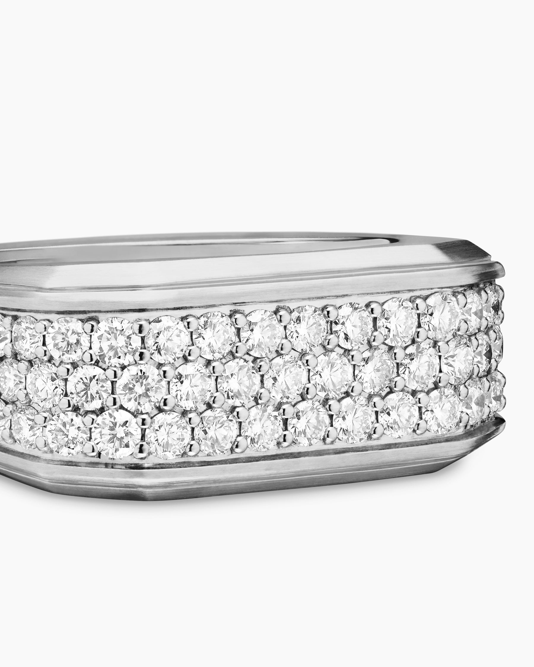 Streamline® Signet Ring in Sterling Silver with Diamonds, 10mm