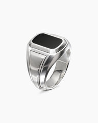 Streamline® Signet Ring in Sterling Silver with Black Onyx, 18.8mm