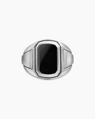 Streamline® Signet Ring in Sterling Silver with Black Onyx, 18.8mm