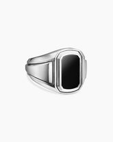 Streamline® Signet Ring in Sterling Silver with Black Onyx, 18.8mm