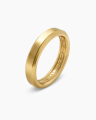 Beveled Band Ring in 18K Yellow Gold, 4mm