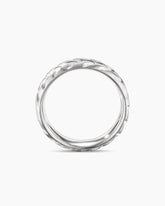 Chevron Band Ring in 18K White Gold, 6mm