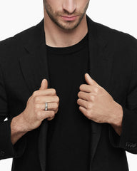 Faceted Band Ring in 18K White Gold, 6mm