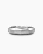 Faceted Band Ring in 18K White Gold, 6mm