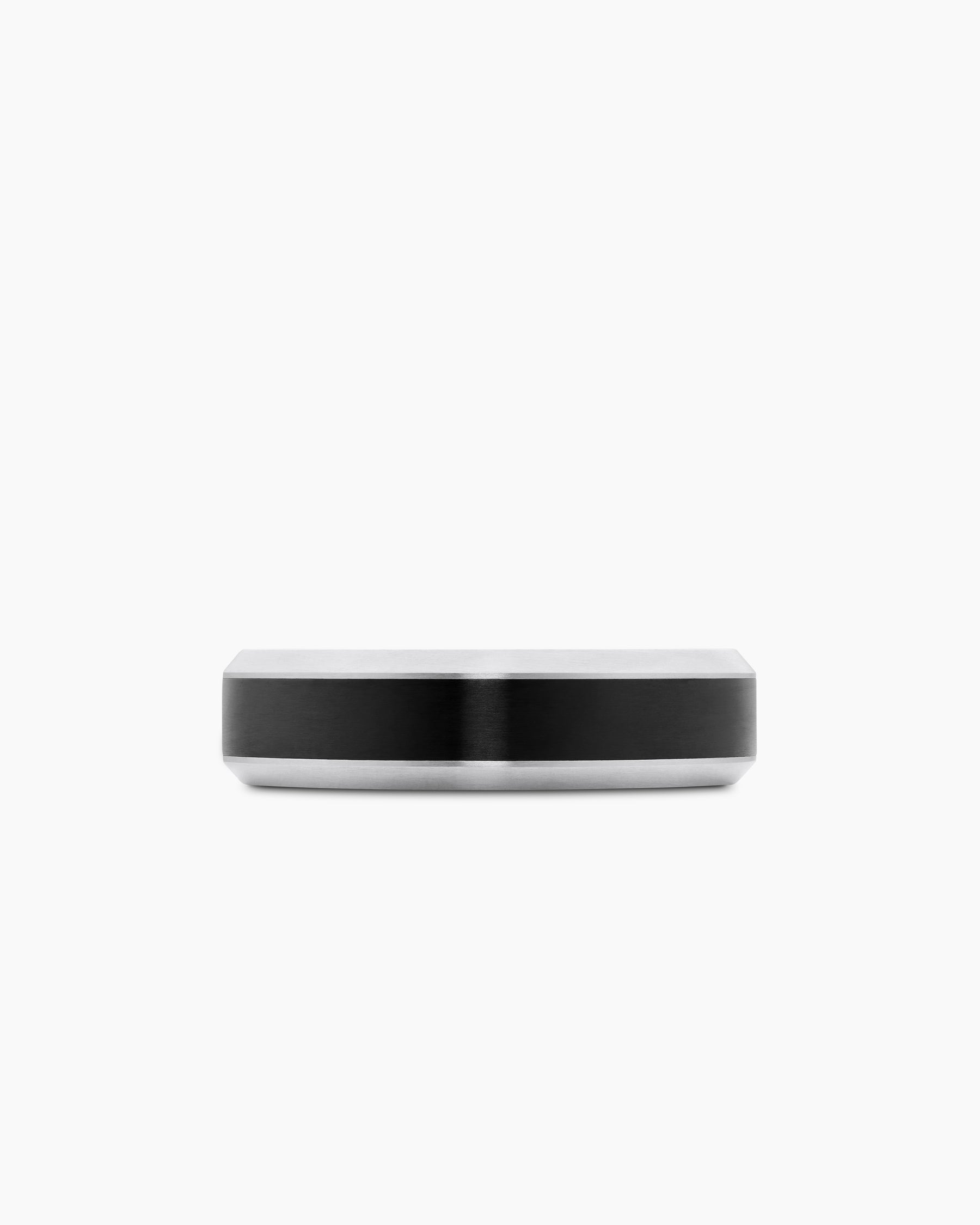 Beveled Band Ring in Grey Titanium with Black Titanium, 6mm