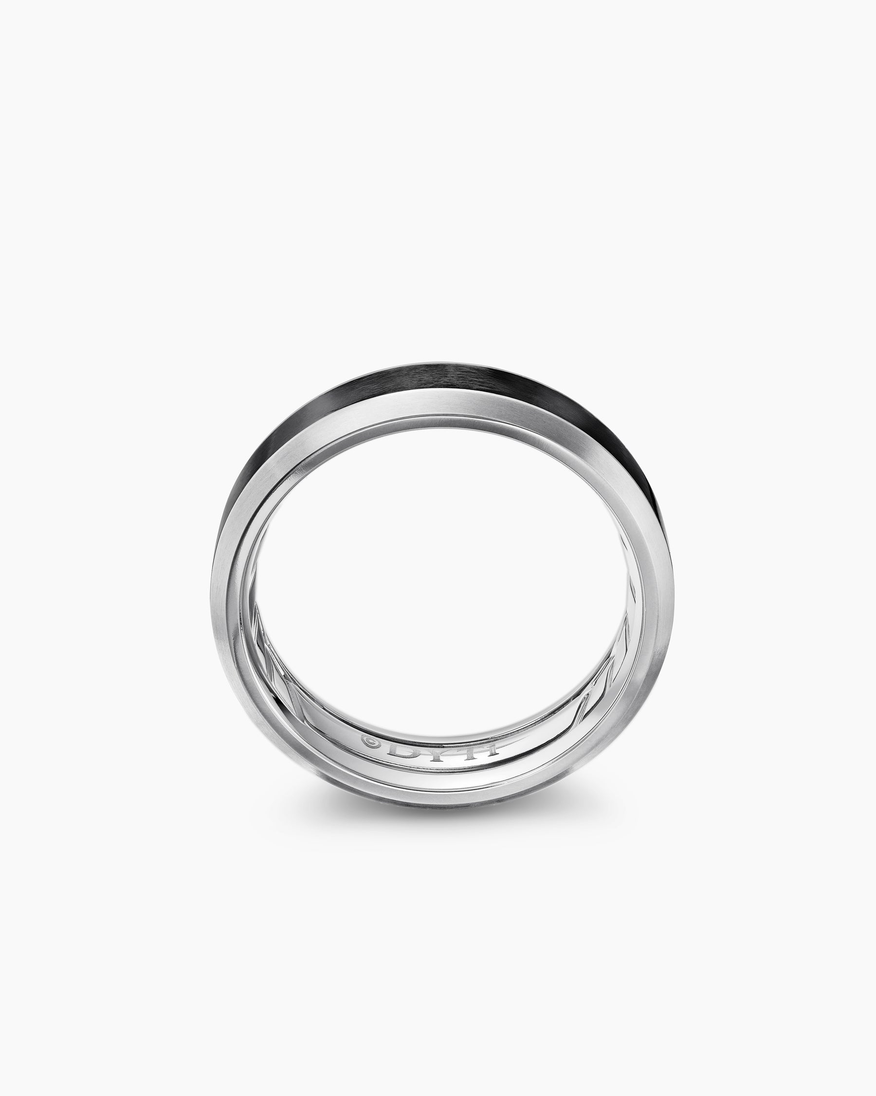 Beveled Band Ring in Grey Titanium with Black Titanium, 6mm