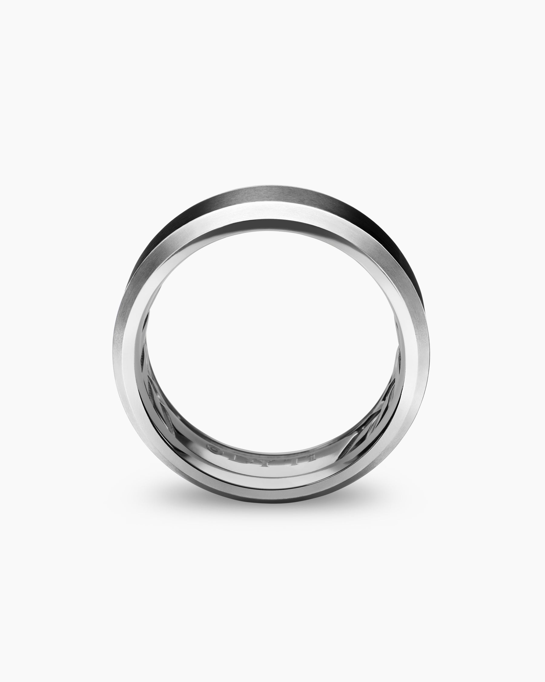 Beveled Band Ring in Grey Titanium with Black Titanium, 8.5mm
