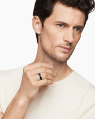 Beveled Band Ring in Grey Titanium with Black Titanium, 8.5mm