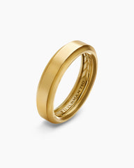 Beveled Band Ring in 18K Yellow Gold, 6mm