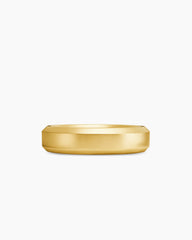 Beveled Band Ring in 18K Yellow Gold, 6mm