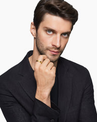 Beveled Band Ring in 18K Yellow Gold, 6mm