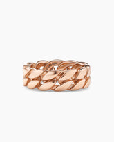 Curb Chain Band Ring in 18K Rose Gold, 8mm