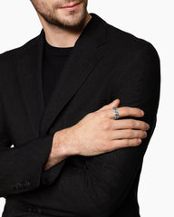 Curb Chain Band Ring in Sterling Silver, 8mm