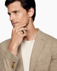 Chevron Pavé Band Ring in Black Titanium with Black Diamonds, 9mm