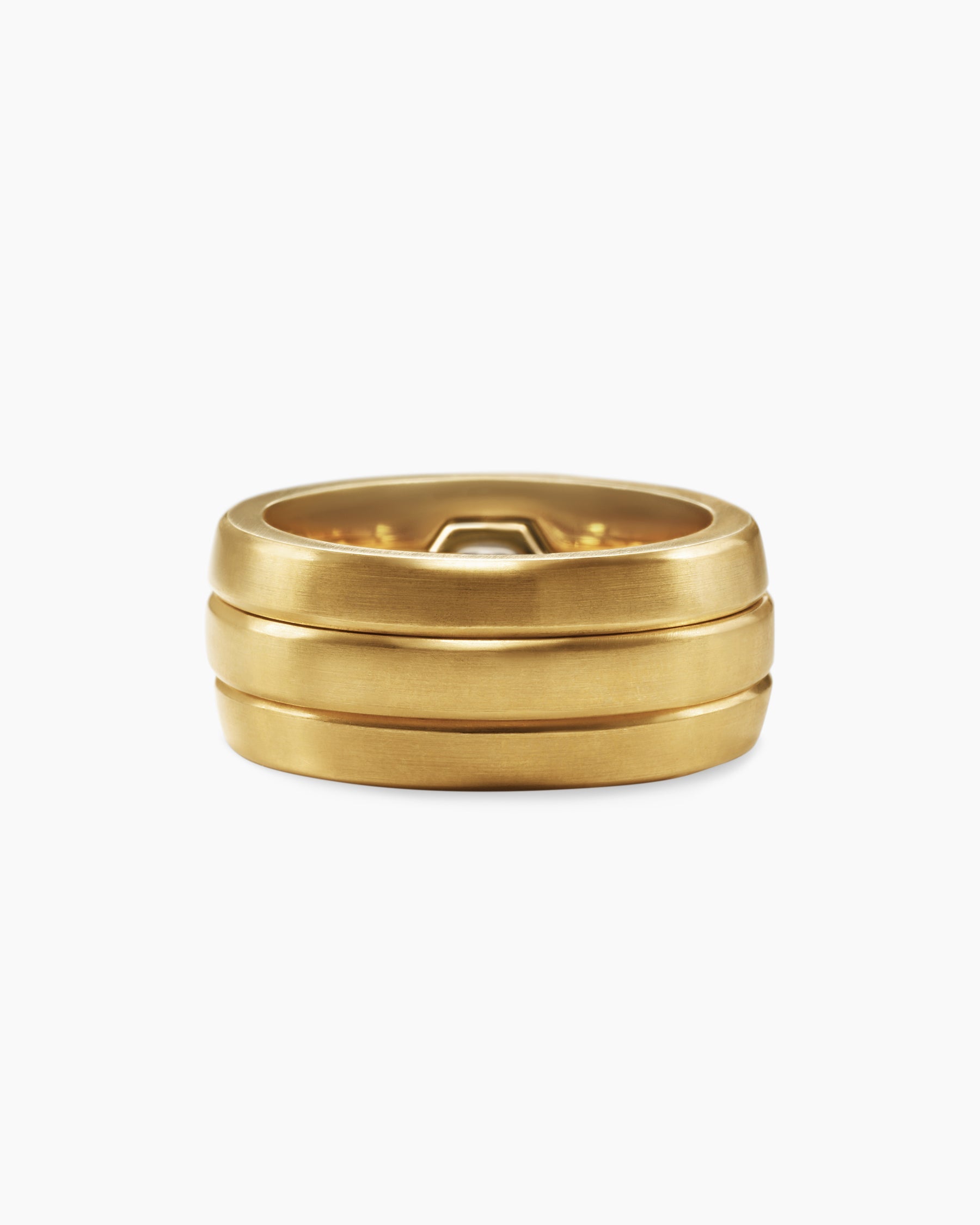 Nesting Band Ring in 18K Yellow Gold with Center Diamond, 10mm