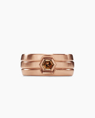 Nesting Band Ring in 18K Rose Gold with Center Cognac Diamond, 10mm