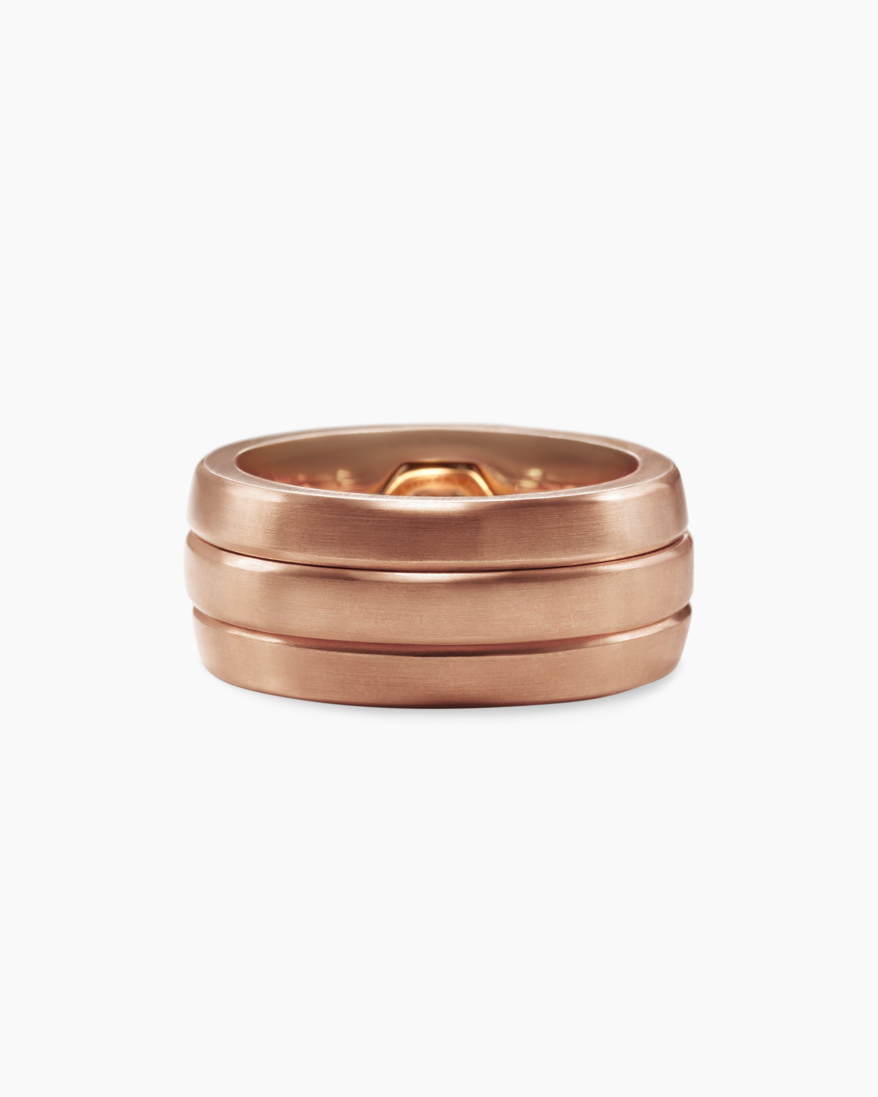 Nesting Band Ring in 18K Rose Gold with Center Cognac Diamond, 10mm