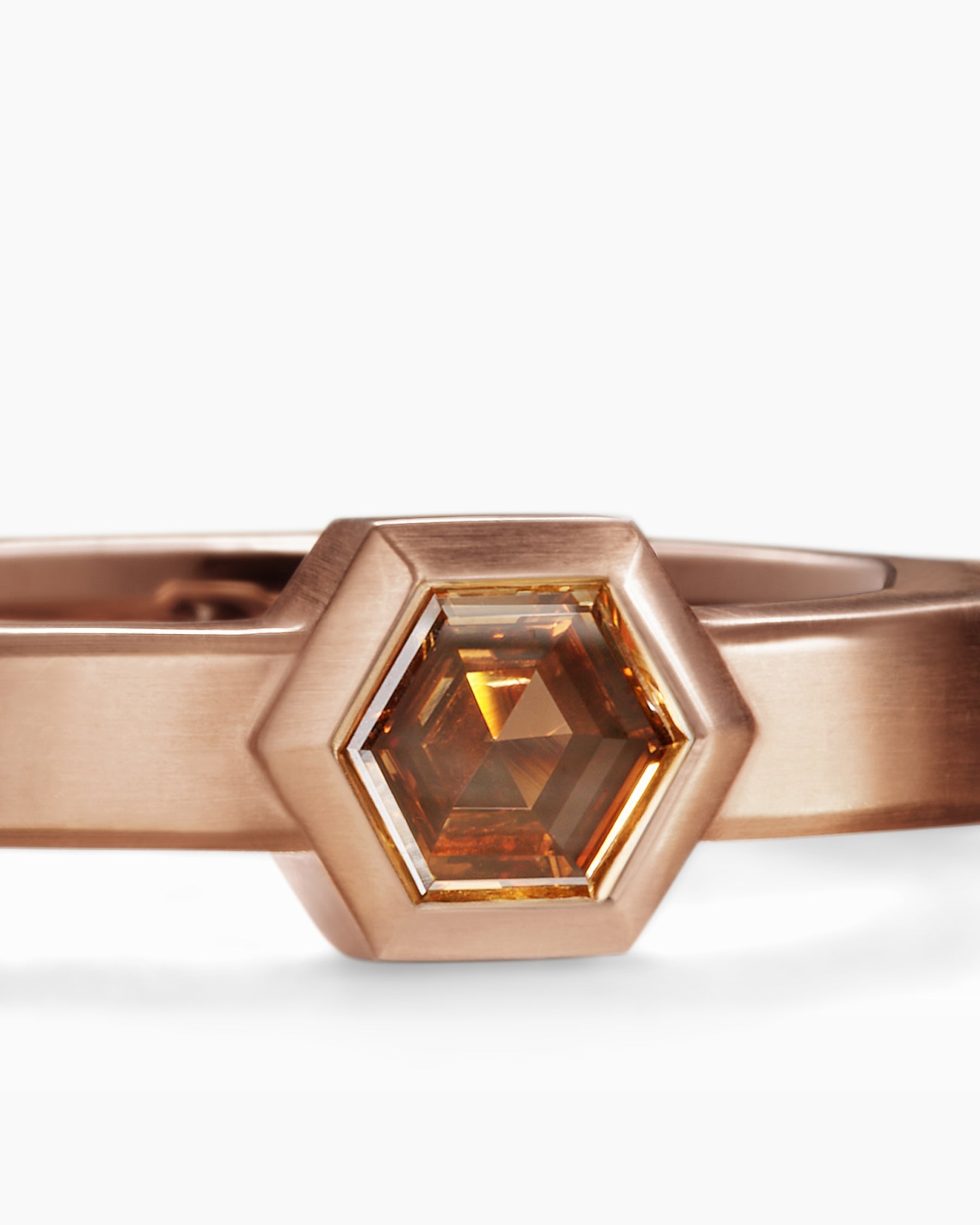 Nesting Band Ring in 18K Rose Gold with Center Cognac Diamond, 10mm