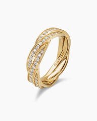 DY Helios™ Band Ring in 18K Yellow Gold with Diamonds, 6mm