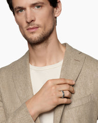 DY Helios™ Band Ring in 18K White Gold with Forged Carbon, 6mm