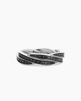 DY Helios™ Band Ring in Sterling Silver with Black Diamonds, 6mm