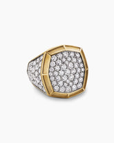 Streamline® Bold Signet Ring in 18K Yellow Gold with Diamonds, 23.4mm