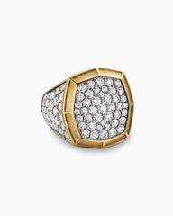 Streamline® Bold Signet Ring in 18K Yellow Gold with Diamonds, 23.4mm