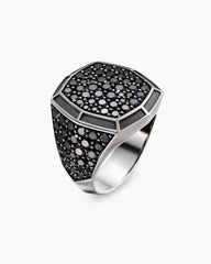 Streamline® Bold Signet Ring in Sterling Silver with Black Diamonds, 23.4mm