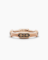 Faceted Station Band Ring in 18K Rose Gold with Cognac Diamonds, 6mm
