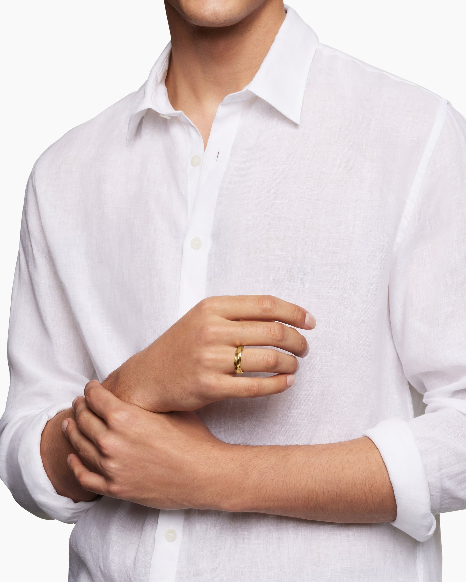 Cable Edge® Band Ring in 18K Yellow Gold, 6mm