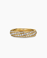 Cable Edge® Band Ring in 18K Yellow Gold with Diamonds, 6mm