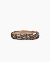 Cable Edge® Band Ring in 18K Rose Gold with Cognac Diamonds, 6mm