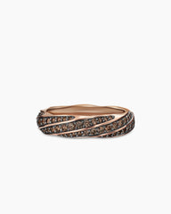 Cable Edge® Band Ring in 18K Rose Gold with Cognac Diamonds, 6mm