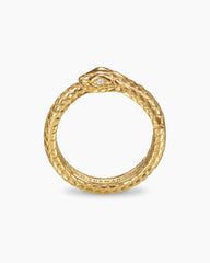 Ouroboros Band Ring in 18K Yellow Gold with Diamonds, 6mm