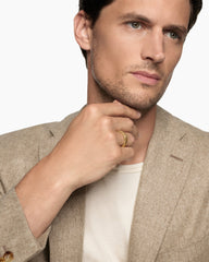 Ouroboros Band Ring in 18K Yellow Gold with Diamonds, 6mm