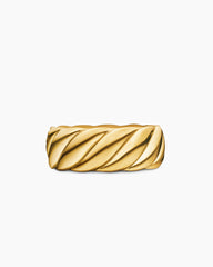 Sculpted Cable Contour Band Ring in 18K Yellow Gold, 9mm